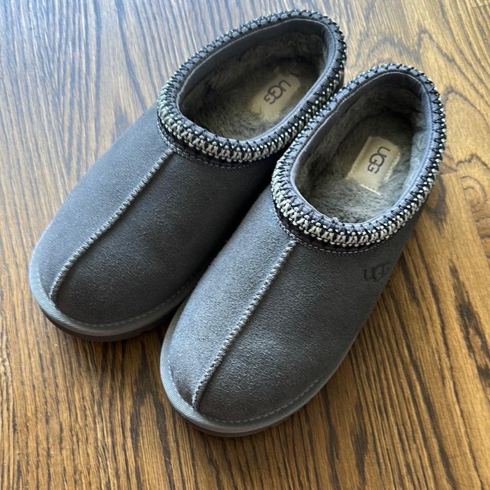 UGG Gray Fleece-Lined Slippers